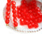 4mm Light Siam Ruby red czech glass beads - 50Pc