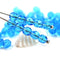 4mm Capri Blue czech beads, faceted fire polished spacers - 50Pc