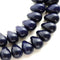 20pc Dark Opaque Blue teardrops, Czech Glass Blue drop beads - 6x9mm