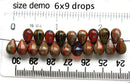 20pc Dark Opaque Blue teardrops, Czech Glass Blue drop beads - 6x9mm