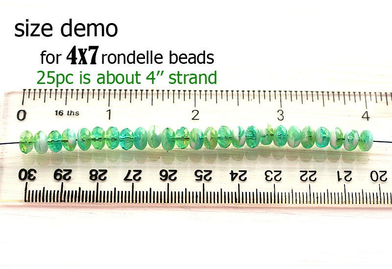 5x7mm Black czech glass rondelle beads, Jet black - 25pc