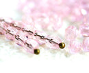 4mm Rose Pink czech glass faceted beads, fire polished spacers - 50Pc