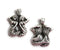 2pc Two mermaids charm Antique Silver 22mm