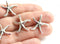 4pc Antique Silver Starfish charms