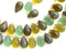 20pc Teardrop beads mix in Woodland colors, Matte Olivine - 6x9mm