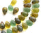 20pc Teardrop beads mix in Woodland colors, Matte Olivine - 6x9mm