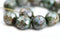 10mm Green grey Picasso Luster fire polished czech glass beads - 10Pc