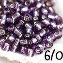 6/0 Toho seed beads, Silver Lined Frosted Light Tanzanite N 39, purple - 10g