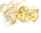 10mm Light Amber Yellow Czech glass beads, Picasso finish - 10pc
