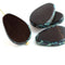 18x12mm Very Dark Brown oval teardrop Glass beads, Flat Drop - 4pc