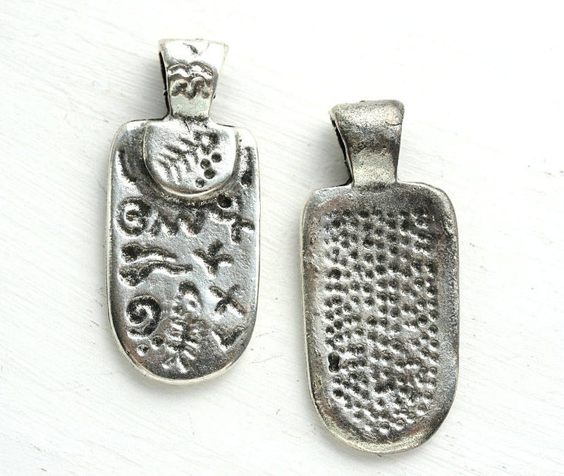 Antique Silver Primitive pendan, Ancient Symbols