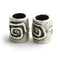 2pc Antique Silver Spiral tube beads, 7mm hole