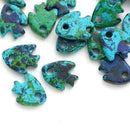 20pc Ceramic Fish charm beads Ocean Blue Green 10mm