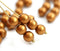 6mm Matte Dark Old Gold beads Czech glass druk pressed spacers - 30Pc