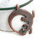 Lizard Circle pendant, Antique Copper Gecko