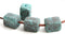 11x8mm Patinated tube beads, Cube greek ceramic Copper plated 4pc