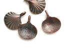 4pc Antique Copper scalloped Shell charms