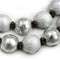 12x7mm Silver glass Dome czech beads mix, round half sphere - 10pc