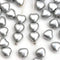 6mm Metallic Silver Heart Czech Glass  beads - 50pc