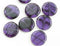 17mm Purple czech glass coin beads Round tablet shape - 8Pc