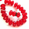 4x7mm Ruby Red Czech glass rondelle beads Red rondels - 25pc