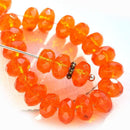 4x7mm Tangerine Orange Czech spacer czech glass beads - 25pc