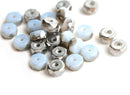 6x3mm Opal Blue Rondelle beads, Silver coating fire polished - 25Pc
