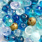3x5mm Aqua blue czech glass beads mix, Picasso rondels - 40Pc
