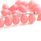 Opal Dark Pink teardrops, Czech Glass beads - 6x9mm