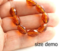 11x8mm Oval beads mix in Topaz, Amber Yellow, Brown, czech glass fire polished beads - 20Pc
