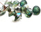 7x11mm Olive green Saucer Czech glass beads, Rainbow finish - 15Pc