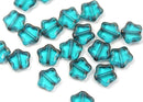 8mm Small Star beads, Teal Blue czech glass beads, Old Gold luster - 20Pc