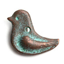 Bird pendant Green Patina on copper