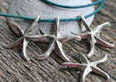 4pc Antique Silver Starfish charms