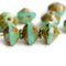 7x11mm Rivoli Opal Jade Green Saucer czech glass beads - 4Pc