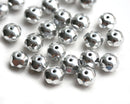 6x9mm Silver colored Czech glass beads - 12Pc