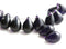 6Pc Dark Royal Purple czech glass Teardrop beads - 10x14mm