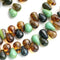 4x6mm Tiny glass drops beads mix in Earthy colors - 50pc