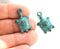 2pc Turtle charms, Green patina 25mm