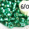 6/0 Toho seed beads, Silver Lined Frosted Dark Peridot green N 24B - 10g