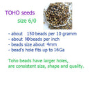 6/0 Toho seed beads, Silver Lined Frosted Dark Peridot green N 24B - 10g