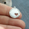 Sterling Silver Engraved charm pendant with words Love, Happiness, Passion, Admiration, Respect, heart pendant - 1pc - F343