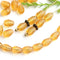 40pc Amber Yellow teardrop, amber topaz glass pear beads - 7x5mm