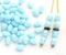 6x4mm Sky Blue rice beads Сzech glass oval fire polished small beads - 50Pc