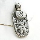 Antique Silver Primitive pendan, Ancient Symbols