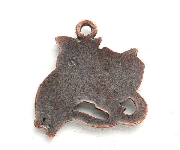 Two owl birds on branch focal bead