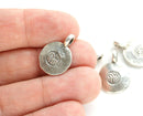 4Pc Antique Silver Chunky organic shape charms