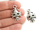 2pc Antique Silver Skull charms Halloween