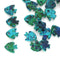 20pc Ceramic Fish charm beads Ocean Blue Green 10mm