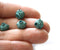 9mm Round ornament beads, green patina copper beads 4pc